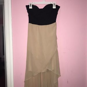 Hi Low Strapless Black/Nude Dress - Windsor Size S